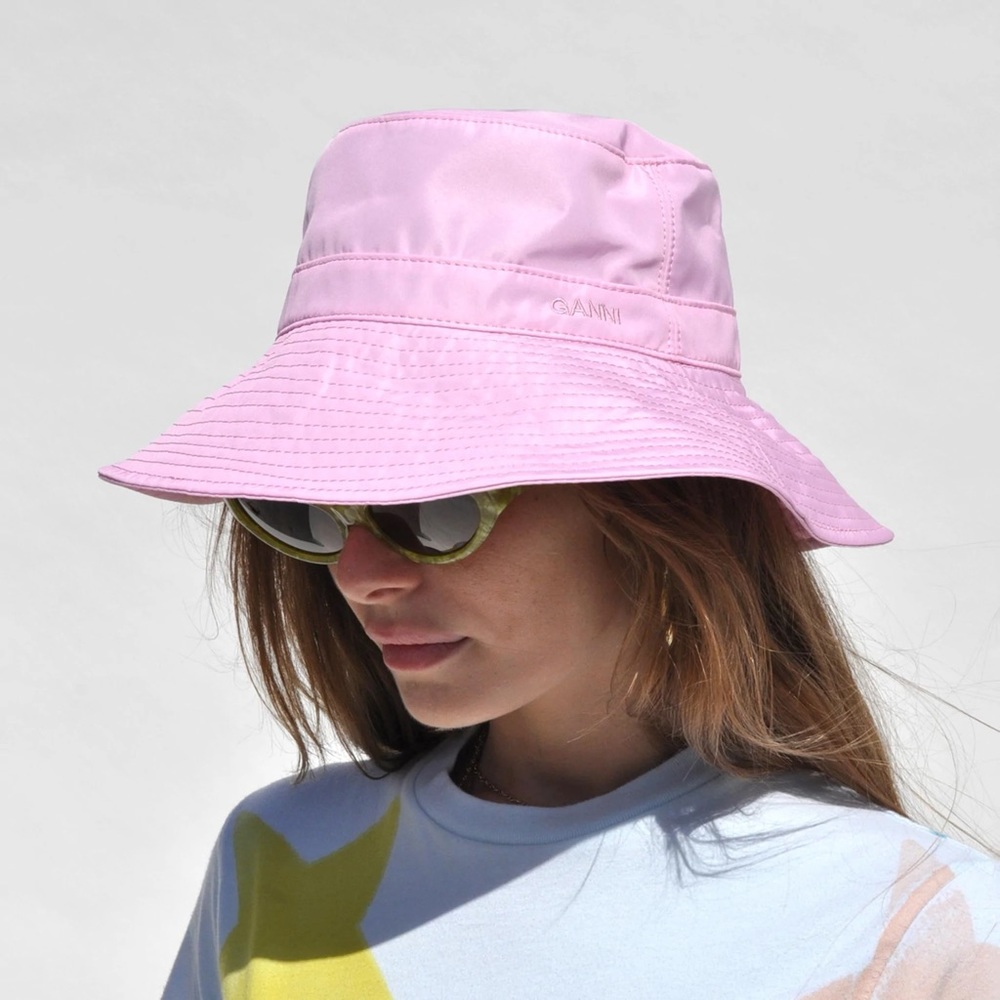 GANNI Recycled Pink Bucket Hat